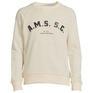 Scotch & Soda Men’s Reversible White Graphic Crew Neck Sweatshirt szM